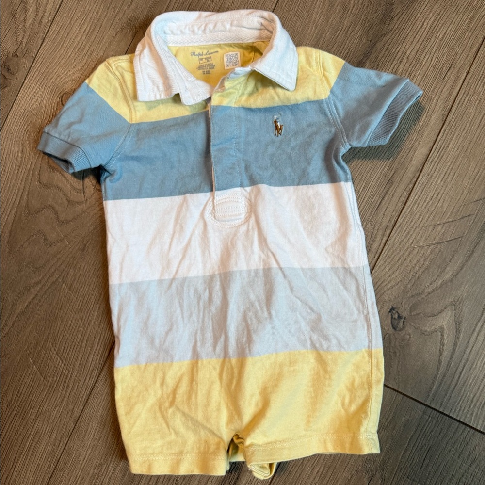 Ralph Lauren Yellow and White Polo Shirt